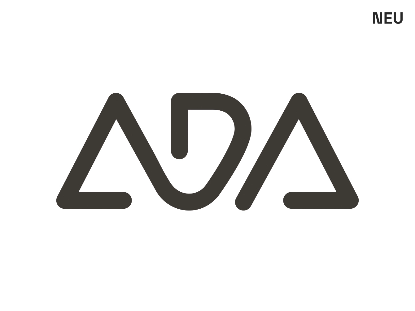 Zu erkennen ist das neue ADA Logo in dunkel grau auf weißem Hintergrund.  